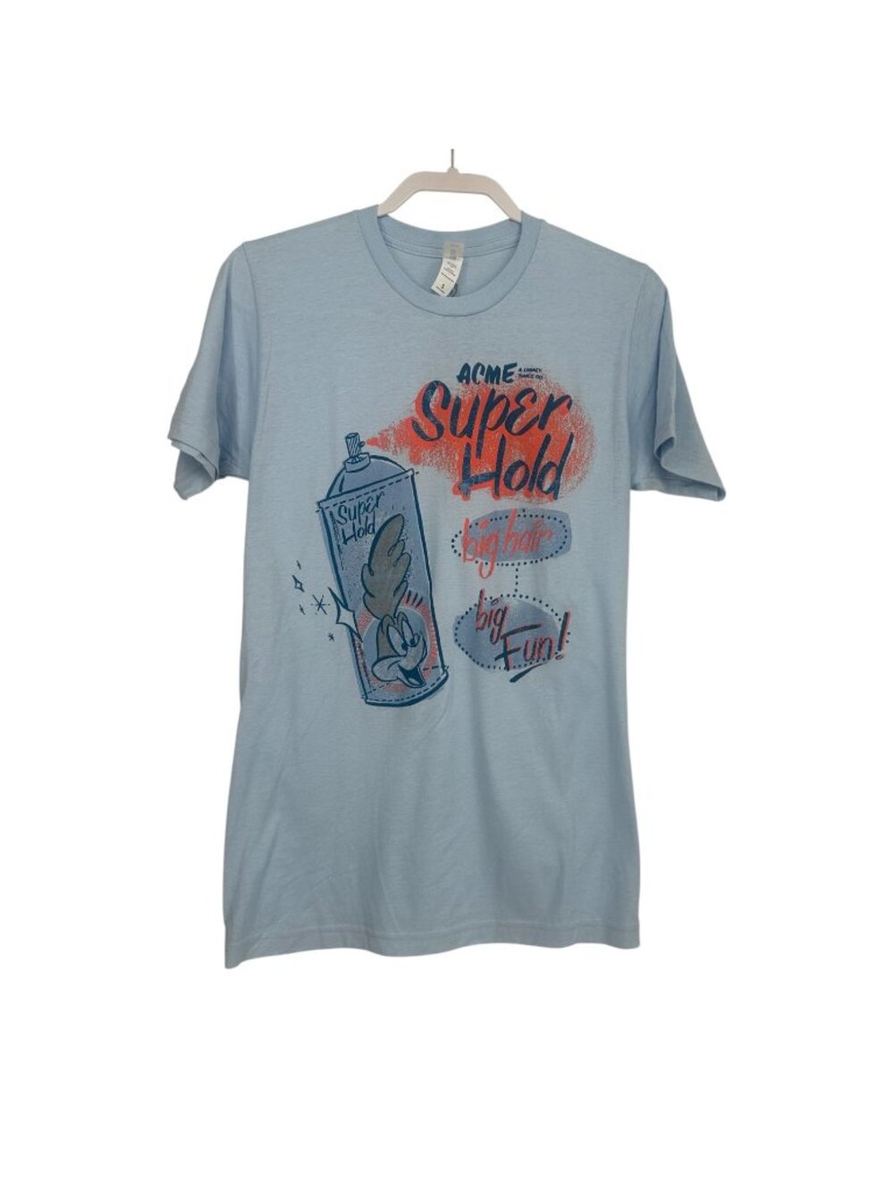 Looney Tunes Shirt Men's 2XL Light Blue Road Runner ACME Graphic Tee Retro Y2K